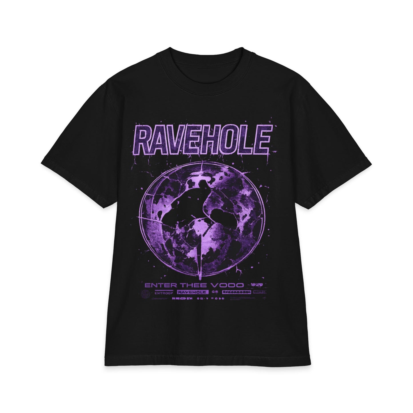 Ravehole Graphic Tee — Purple Cosmic DJ Festival Shirt