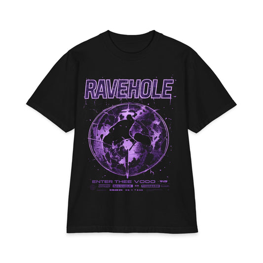 Ravehole Graphic Tee — Purple Cosmic DJ Festival Shirt